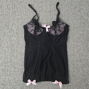 Vintage Victoria's Secret Sexy Little Things Bustier Corset Top Black Pink 34B